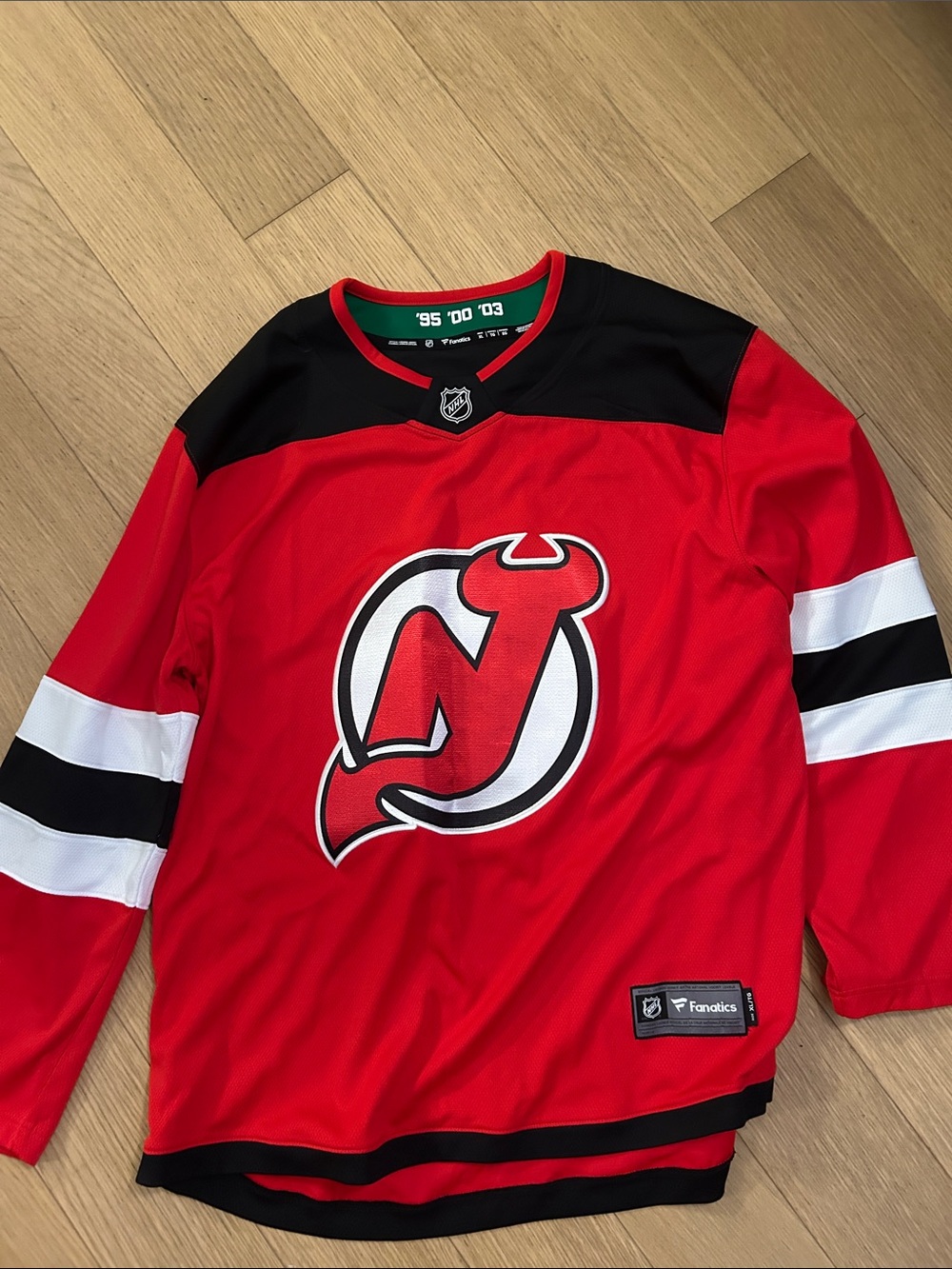 Fanatics New Jersey Devils Red and Black Hockey Jersey